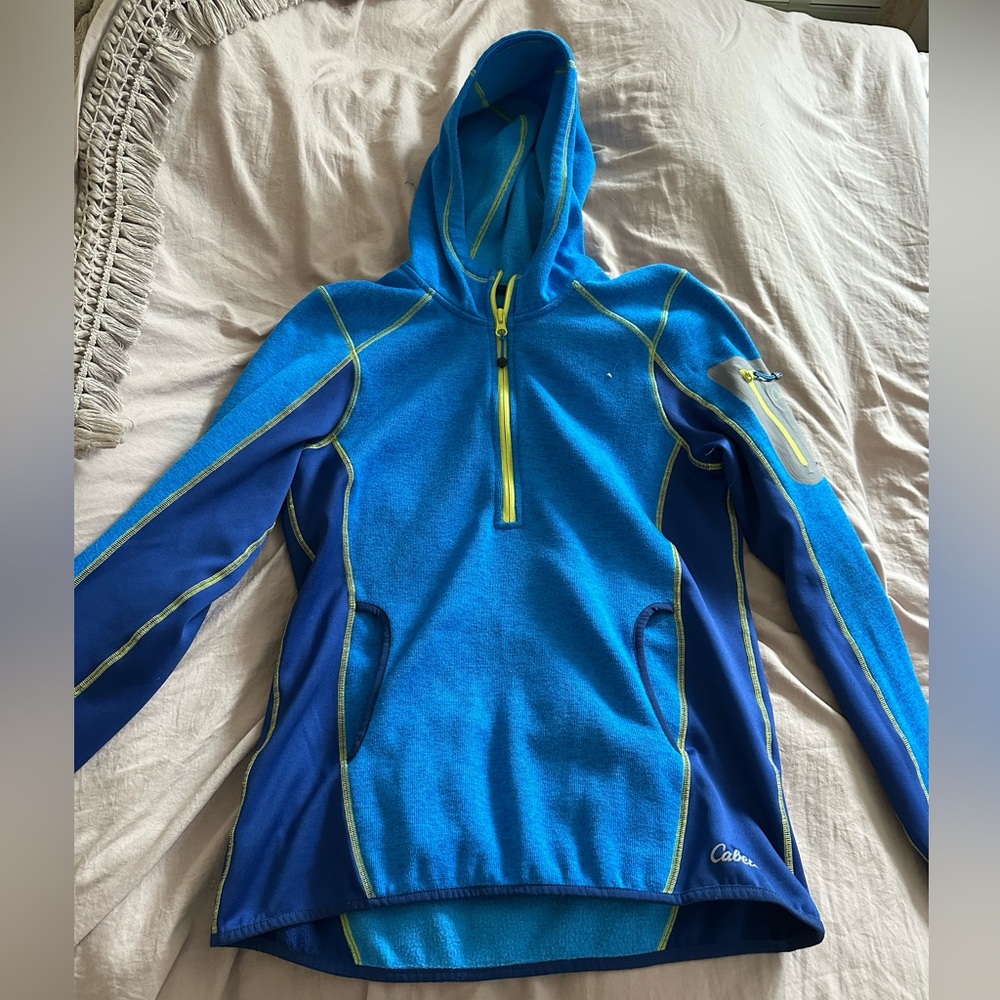 Cabela's Blue and Yellow Hooded Pullover